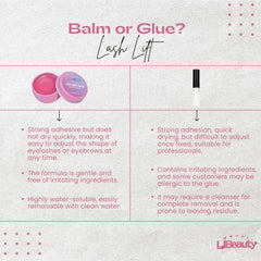 Libeauty Lash Lift Glue Balm avec embout applicateur professionnel, manipulation facile.