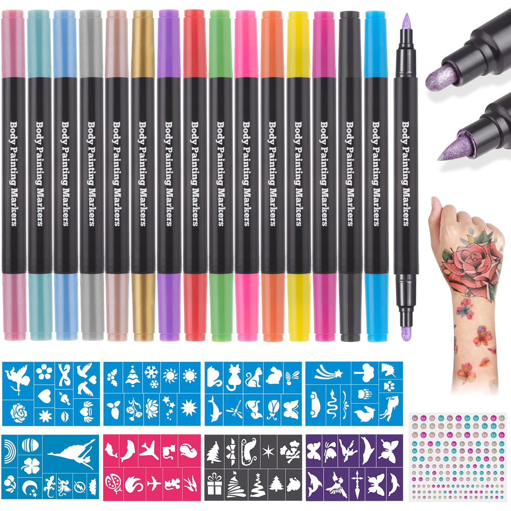Marqueurs Lictin tatouage temporaire: couleurs vives pour motifs sur la peau.