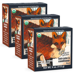 Light Mountain henné couleur-cheveux rouge pack de 3 pour une couleur naturelle