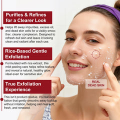 liiutry Glow Rice Exfoliant Noir Riz: purifie les pores et régule le sébum.