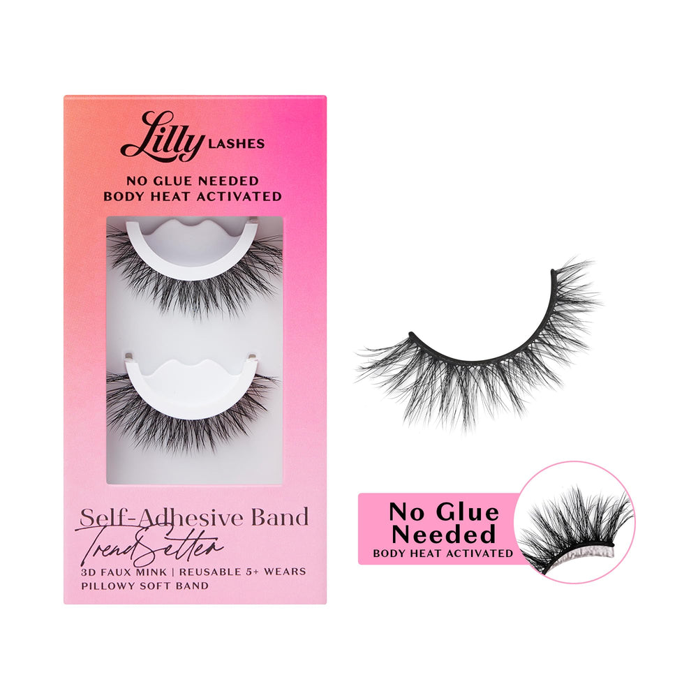 Cils Lilly Lashes 3D auto-adhésifs, bande légère et confortable.