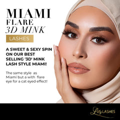 Lilly Lashes Miami Flare Effet Cat Eye Cils : extrémités relevées pour un regard éveillé.