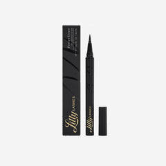 Lilly Lashes Power Liner bottle cap close-up showing precision tip for clean edges.