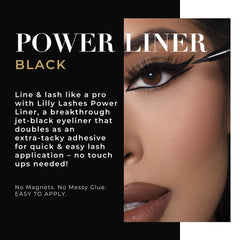 Lilly Lashes Power Liner applying eyeliner on lid for seamless lash pairing.