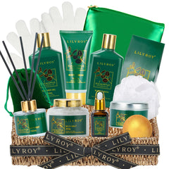 Coffret Lily Roy coffret-bain-eucalyptus 15 pièces pour spa à domicile.