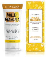 LILY SADO Milk+Manuka cleanser bottle front view highlighting hydrating formula