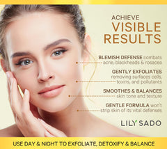LILY SADO cleanser texture close-up shows creamy, non-drying formula