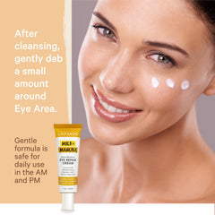 Texture crème légère de Milk+Manuka autour des yeux nourrissant