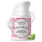 Crème LilyAna Naturals Visage et Cou dans flacon prêt à l’utilisation pour hydrater.