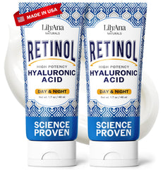 LilyAna Naturals Retinol Crème visage et cou, flacon élégant et nourrissant.