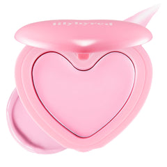 Lilybyred Luv Beam Cheek Balm cœur forme, rendu rosé naturel.