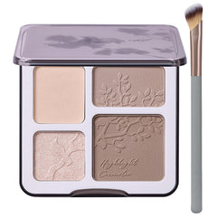 Palette Lilyloria avec miroir pour éclairage et contour, retouches en déplacement.