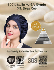 Bonnet LilySilk en soie ajustable, réglage précis pour tous types de cheveux.