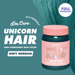 Avant et après avec Lime Crime Dirty Mermaid pour démontrer une couleur vert d’eau éclatante.
