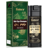 Shampooing-coloration Limer brun foncé, flacon pratique pour coloration maison