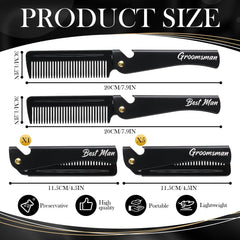Ensemble Lineshading de 6 peignes à barbe, cadeau idéal pour mariage