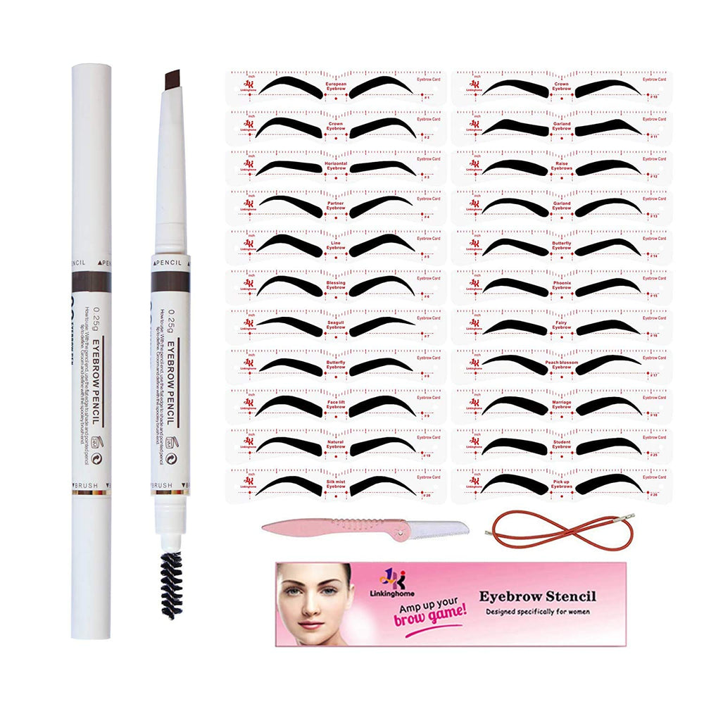Linkinghome gabarit sourcils avec 30 formes pour un contour précis