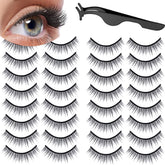 Linyuthia 16-pair self-adhesive eyelashes pack for easy daily wear