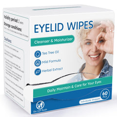 Linzercin tea tree eyelid wipes bottle for easy at-home eye cleansing.