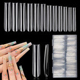 LionVision embouts d'ongles carre extralong taille 0, tenue durable et application facile.