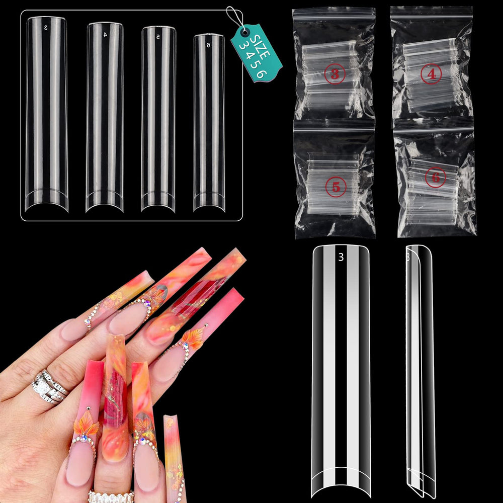 LIONVISON extensions d’ongles transparents sans courbe, faciles à appliquer et durables.