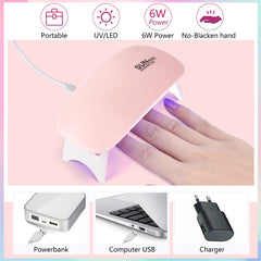 Lampe sèche-ongles mini en action pour accélérer le séchage