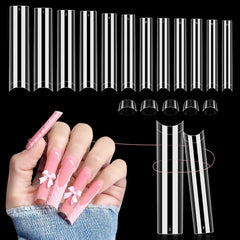 Prolongements d'ongles sans courbe LIONVISION 3XL, faciles à poser et naturels.