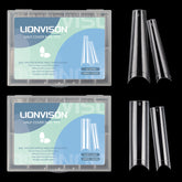 LIONVISON, tips xl longs clairs, forme carré, parfait pour extensions acryliques
