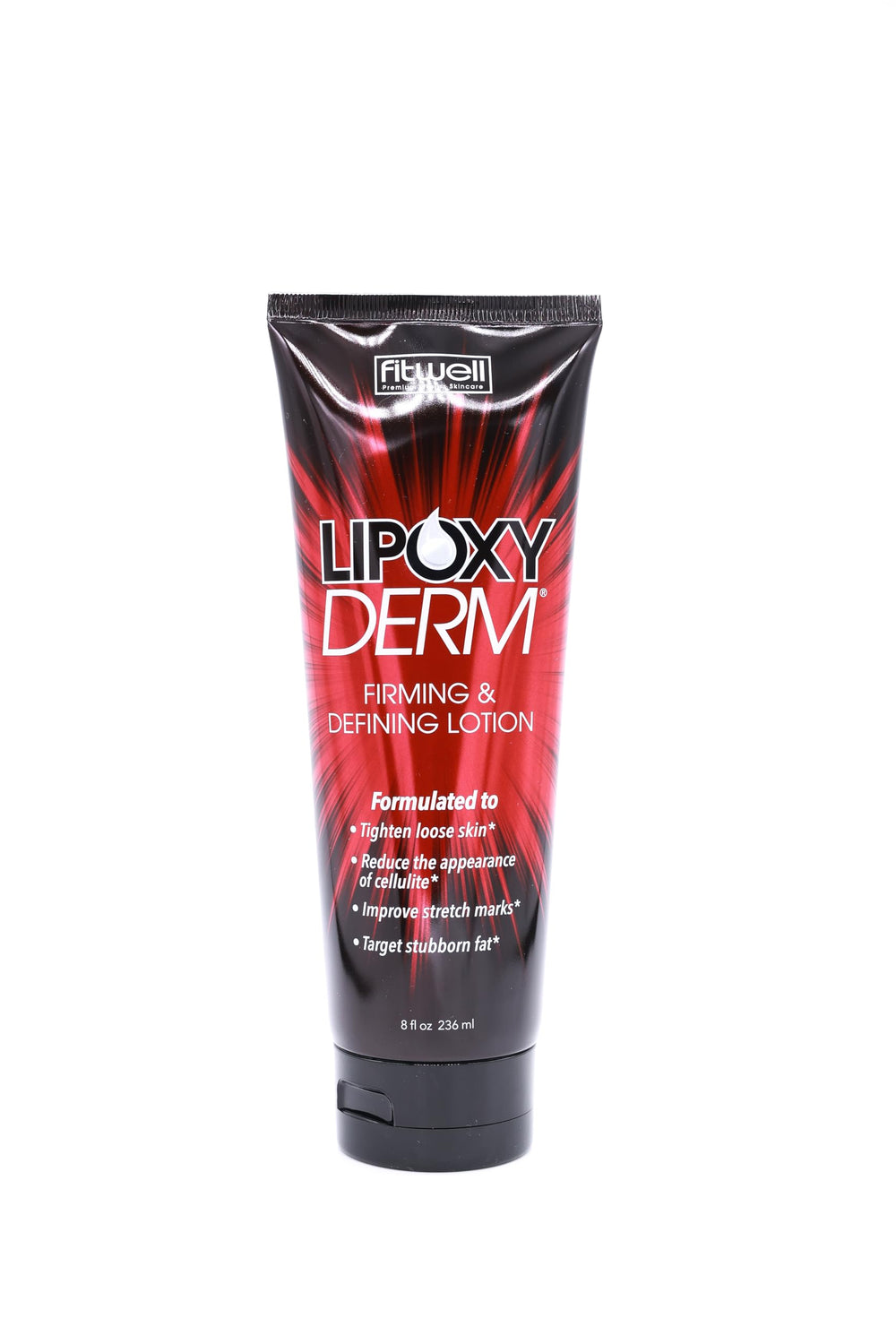 Lipoxyderm lotion en bouteille, texture lisse prête à raffermir la peau.