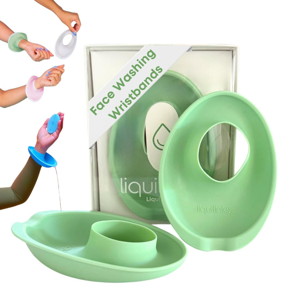 LiquiBrands bracelet lavage visage protège les manches des éclaboussures.