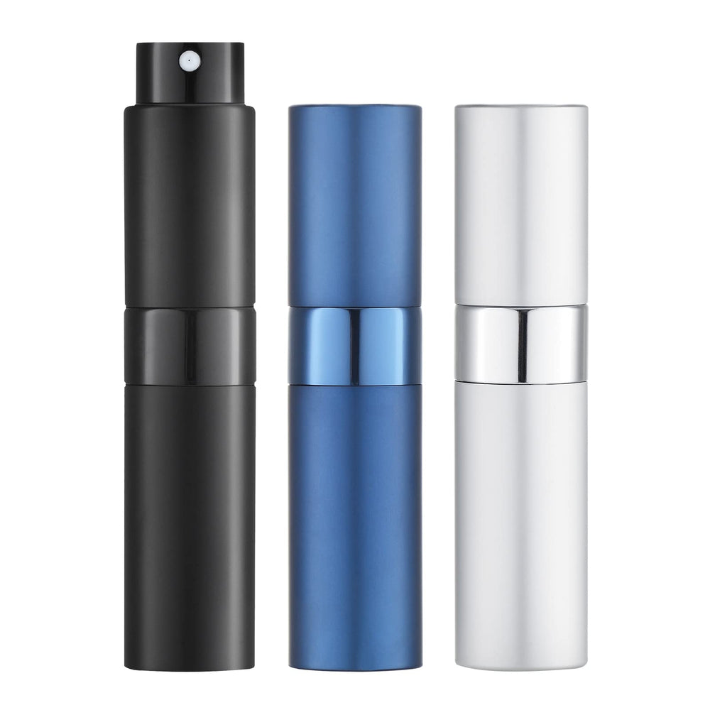 LISAPACK atomiseur 8ml noir, pratique pour voyage et sac à main.
