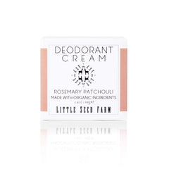 Little Seed Farm crème deodorante romarin patchouli dans un bocal, fraîcheur naturelle durable.