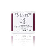 Little Seed Farm Déodorant Crème Cedar Vanilla, pot prêt à l'emploi pour une application douce.