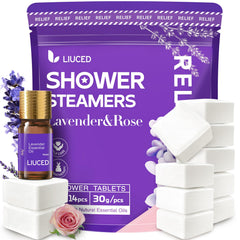 LIUCED bombes-douche lavande-rose, 14 pièces, offre une expérience spa à domicile.