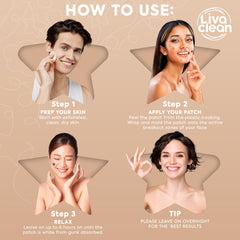 Patch étoile LivaClean crème discret, absorption légère pour boutons