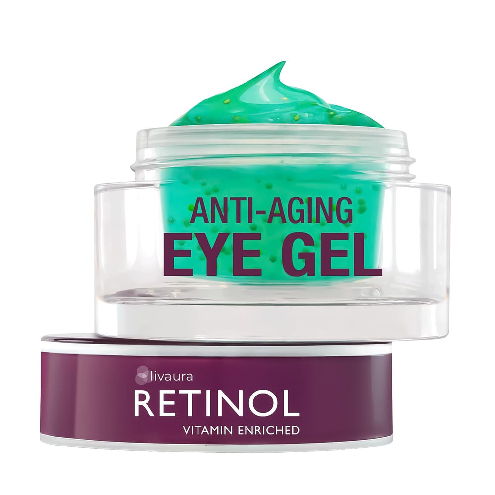 Gel contour des yeux LIVAURA au rétinol en bouteille, hydratant et doux