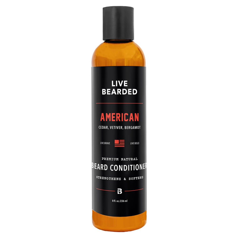 Live Bearded conditionneur barbe - bouteille 8oz, facilite le coiffage et l'hydratation.