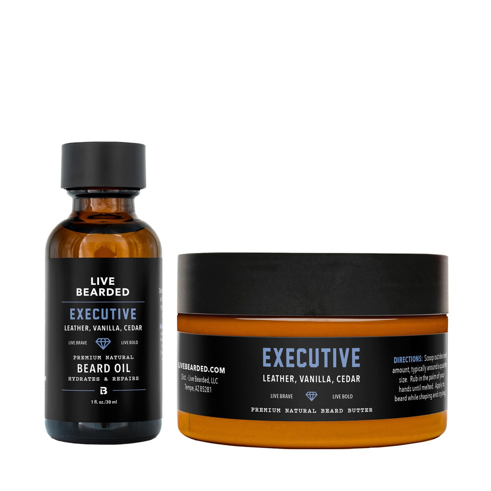 Live Bearded Exécutive: flacon huile barbe pour nourrir et hydrater