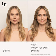 Living Proof Application mains montre l’étalement du soin-coiffant.