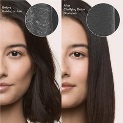 Living Proof Clarifying Detox Shampoo, mousse dense visible lors du lavage.