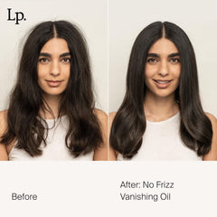 Texture huile légère montrée en flacon, application rapide pour cheveux soyeux.