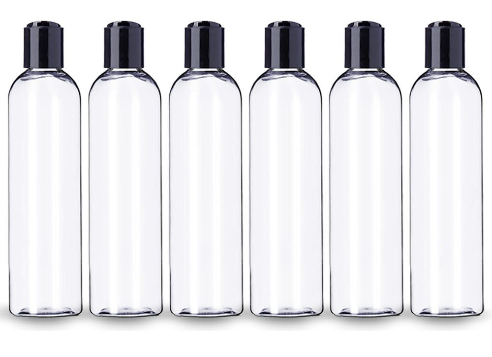 Bouteille ljdeals transparente 8 oz avec bouchon-disque noir, dosage précis pour soins