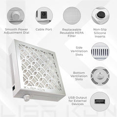 LK LISA KON filtre réutilisable pour un espace de travail propre et durable.
