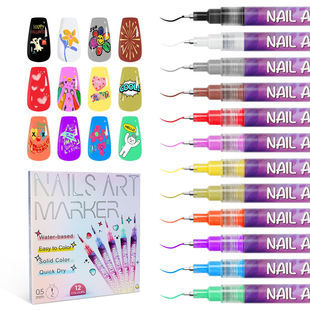 LKE ensemble 12 couleurs pour art des ongles, précision et créativité faciles.
