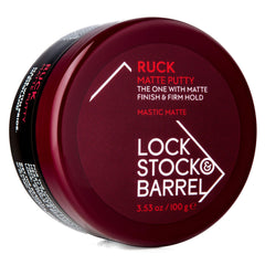 Lock Stock & Barrel Ruck Matte Putty bocal 100 g offrant un contrôle précis du coiffage.