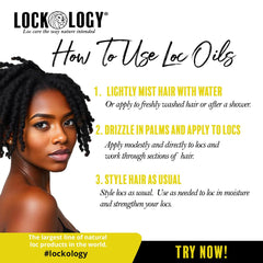 Absorption rapide de Lockology Loc Oil sur locs propres et humides