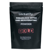 Locsanity BOLD Locs detox powder bottle ready for use on all loc styles at home