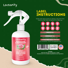 Locsanity – pulvérisateur rose et menthe pour dreadlocks et locs.