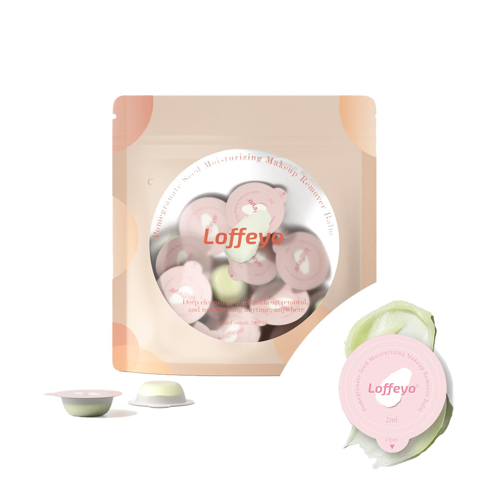 Baume démaquillant Loffeyo en minis pods, pratique pour voyage.