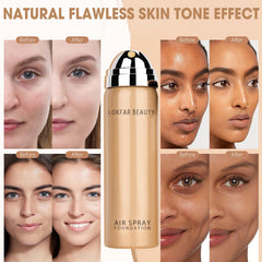 LOKFAR AirBrush Foundation Spray – Couverture complète sans effet masque.